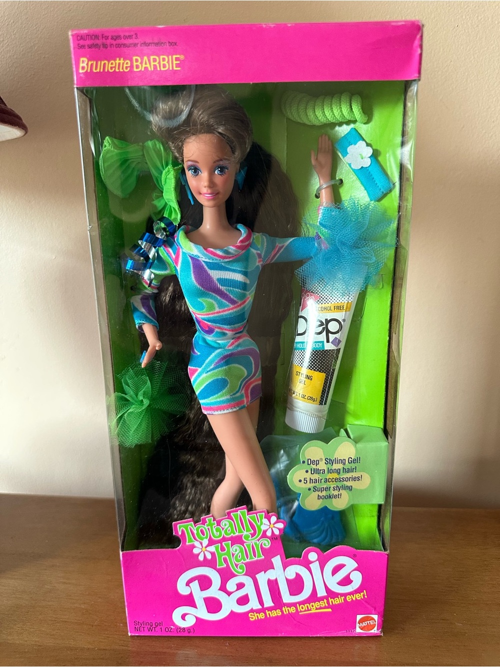 NIB 1991 Totally Hair Barbie Brunette Vintage Collectable